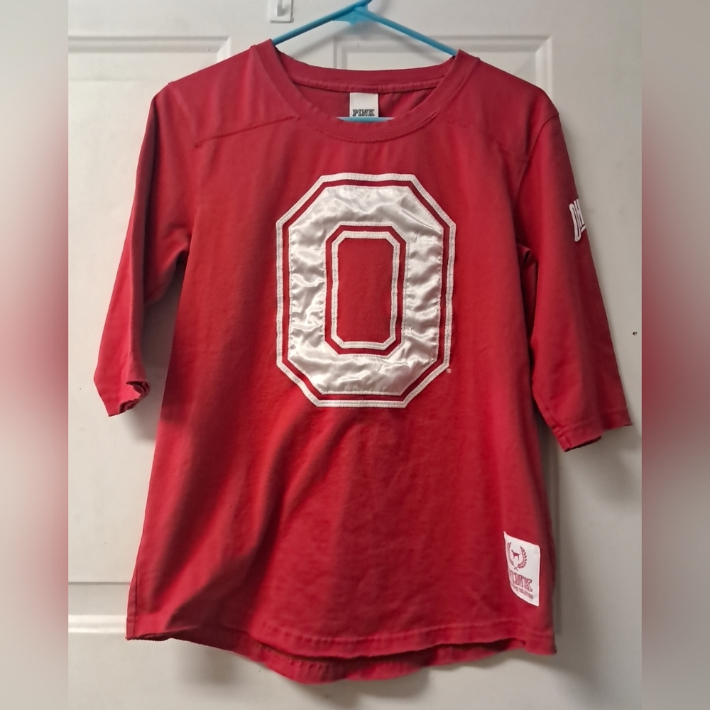 Pink VS. Collegiate Coll. Woman's XS Ohio St. Jersey. Scarlet & Gray 14